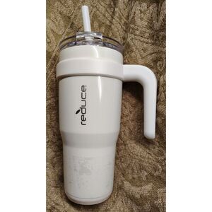 Reduce Cold 24oz Tumbler 3-In-1 Lid 18/8‎ Stainless Steel Vacuum Insulated White